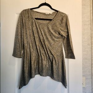 Cato Green Striped Blouse Size M Euc